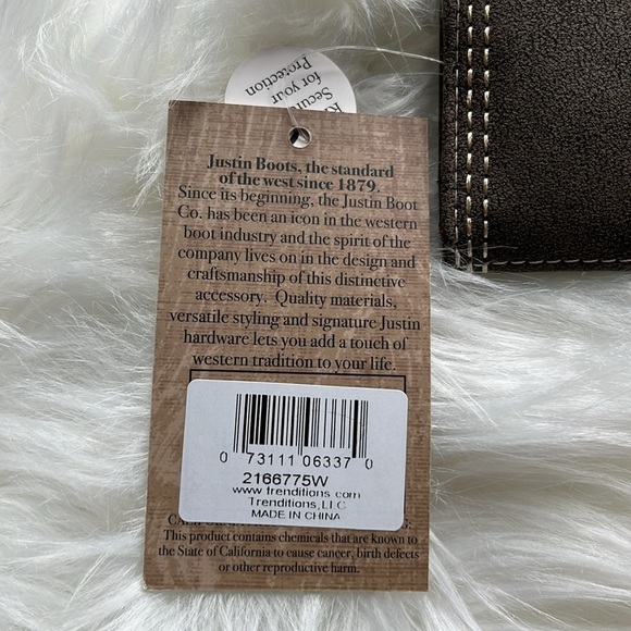 ๐ Justin Boots Ladies Wallet RFID Two-Tone Brown Zipper Magnetic Closure - Picture 8 of 8